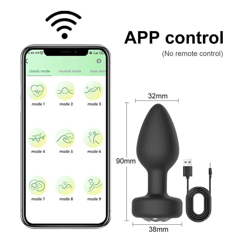 APP Remote Control Anal Plug Vibrator Bluetooth