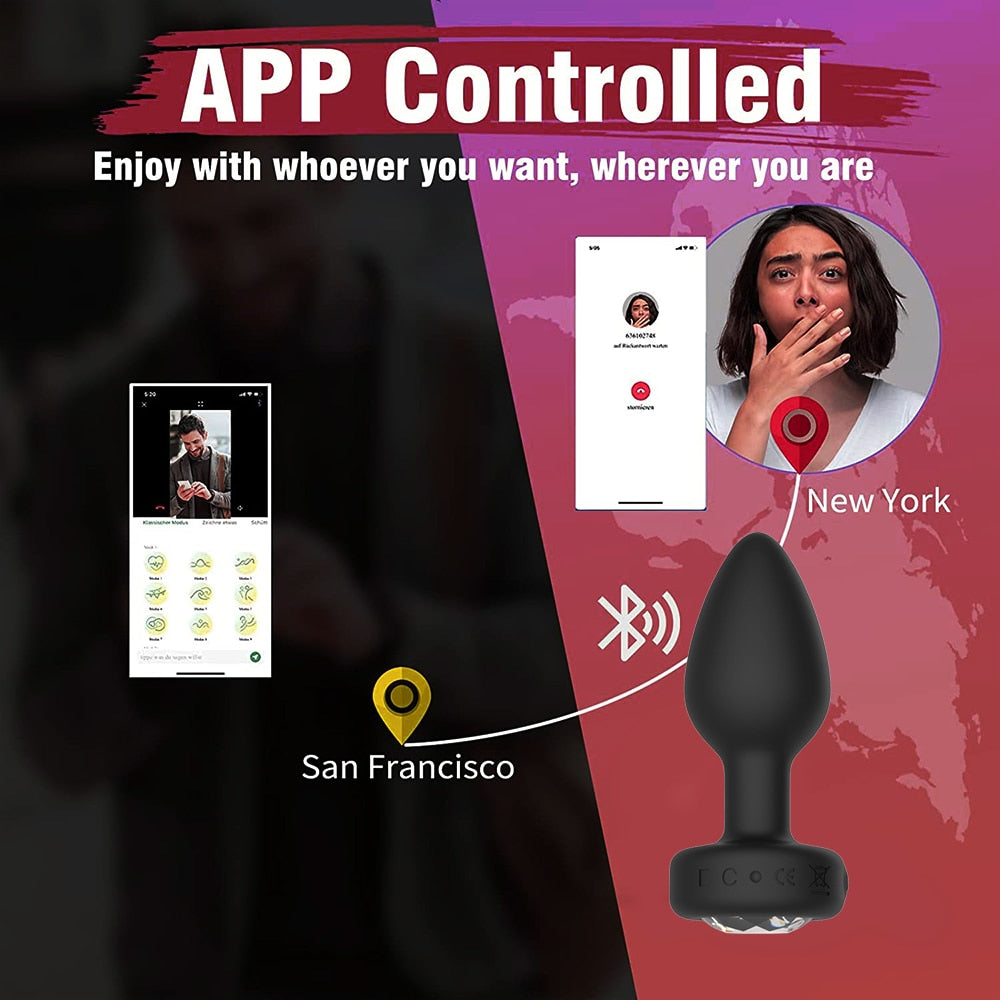 APP Remote Control Anal Plug Vibrator Bluetooth